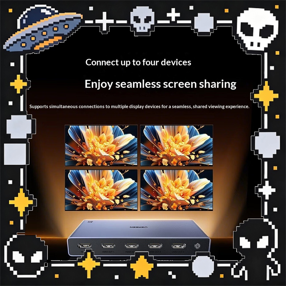 Hdmi Splitter 1 In 4 Out 4K 60Hz - يوغرين CM713-25858، موزع إشارة HDMI 2.1،