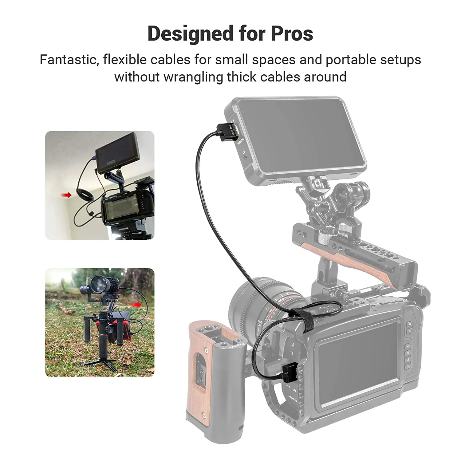 Wireless Video Transmitter For Camera Dslr - كابل SmallRig فائق النحافة 4K 60HZ