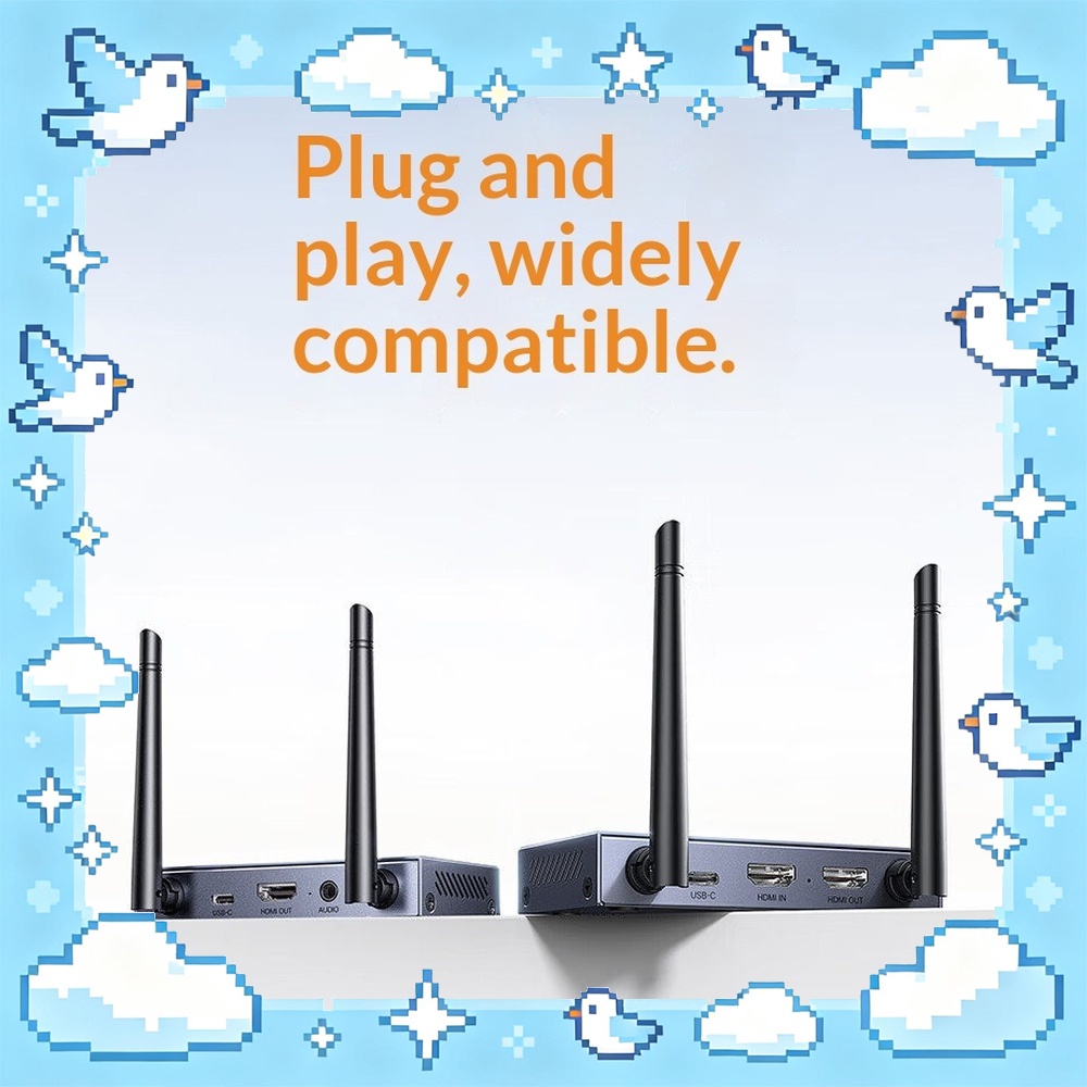 Wireless Hdmi Transmitter And Receiver 4K - جهاز إرسال HDMI لاسلكي UGREEN S513-75533