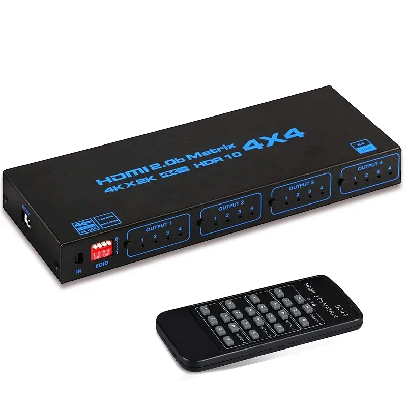 محول ماتريكس HDMI بدقة 4K وترد - مراجعة Hdmi Matrix Switch 4X4 4K 60Hz وسعره