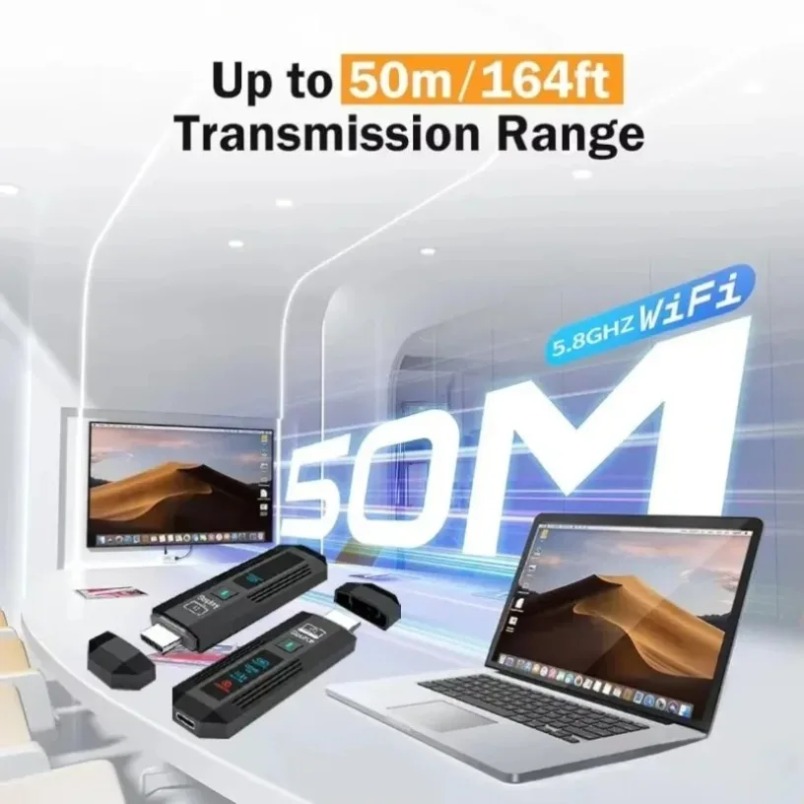 جهاز إرسال فيديو لاسلكي متوافق - مراجعة Wireless Hdmi Receiver For Projector وسعره