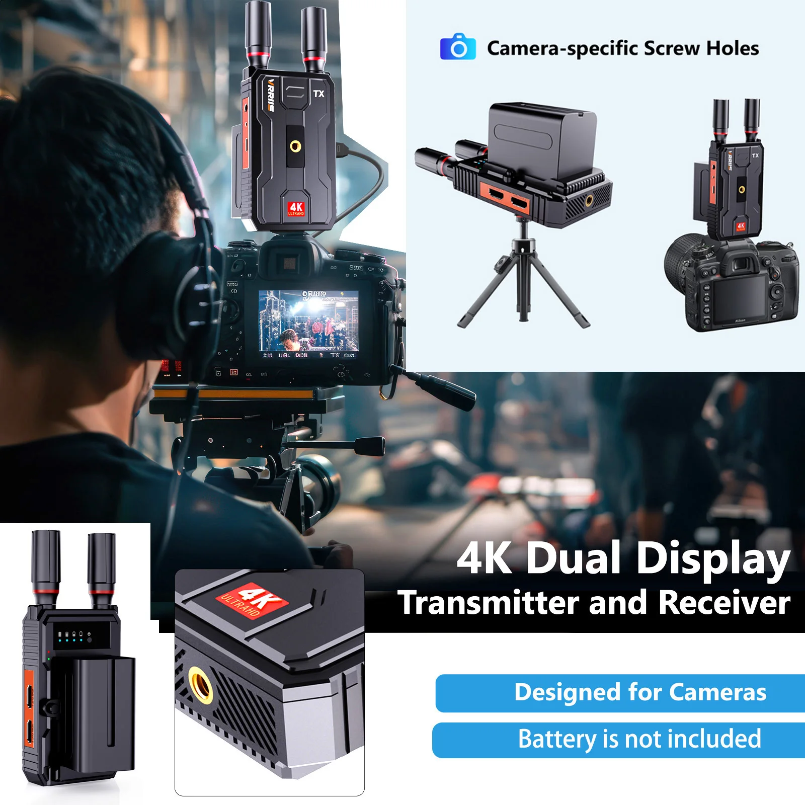 5G 4K لاسلكي HDMI جهاز إرسال و - مراجعة Wireless Video Transmitter For Camera Dslr وسعره