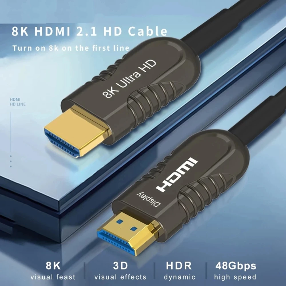 كابل HDMI من الألياف البصرية 8 - مراجعة Hdmi Fiber Optic Cable 50M 100M وسعره