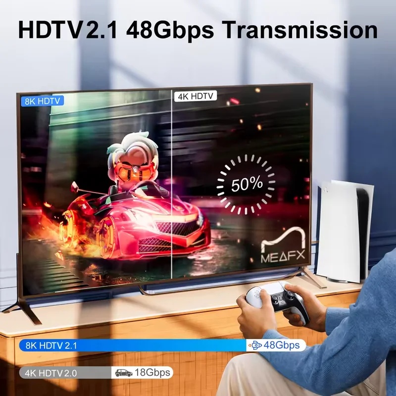 كابل ألياف بصرية HDMI 2.1 بدقة - مراجعة Hdmi Fiber Optic Cable 50M 100M وسعره
