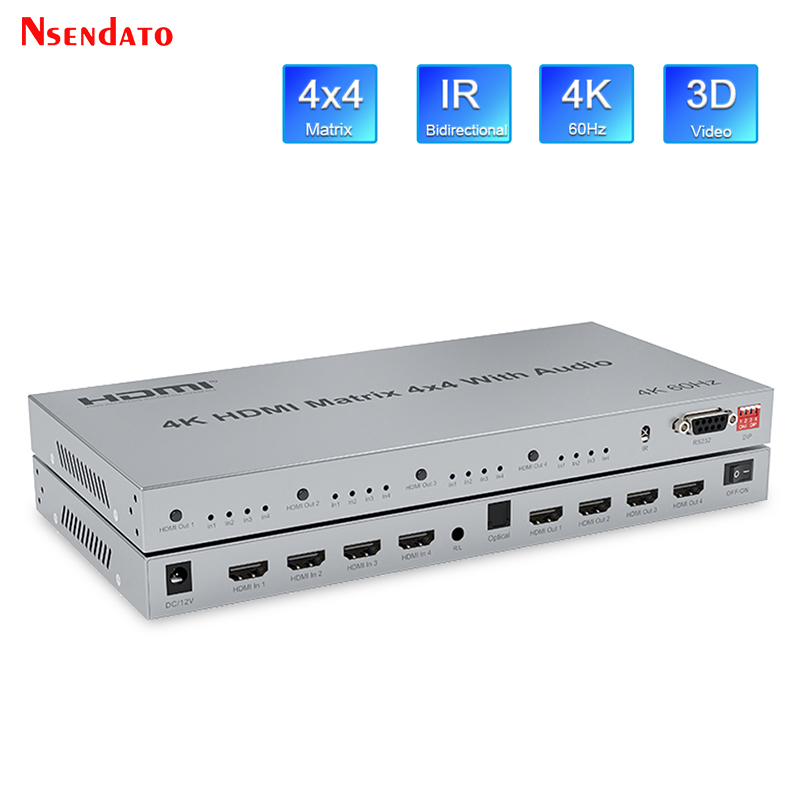 مُحوِّل مصفوفة فيديو HDMI حقيق - مراجعة Hdmi Matrix Switch 4X4 4K 60Hz وسعره