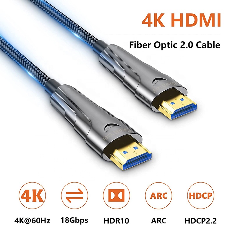 كابل HDMI ذكر إلى ذكر بدقة 108 - مراجعة Hdmi Fiber Optic Cable 50M 100M وسعره