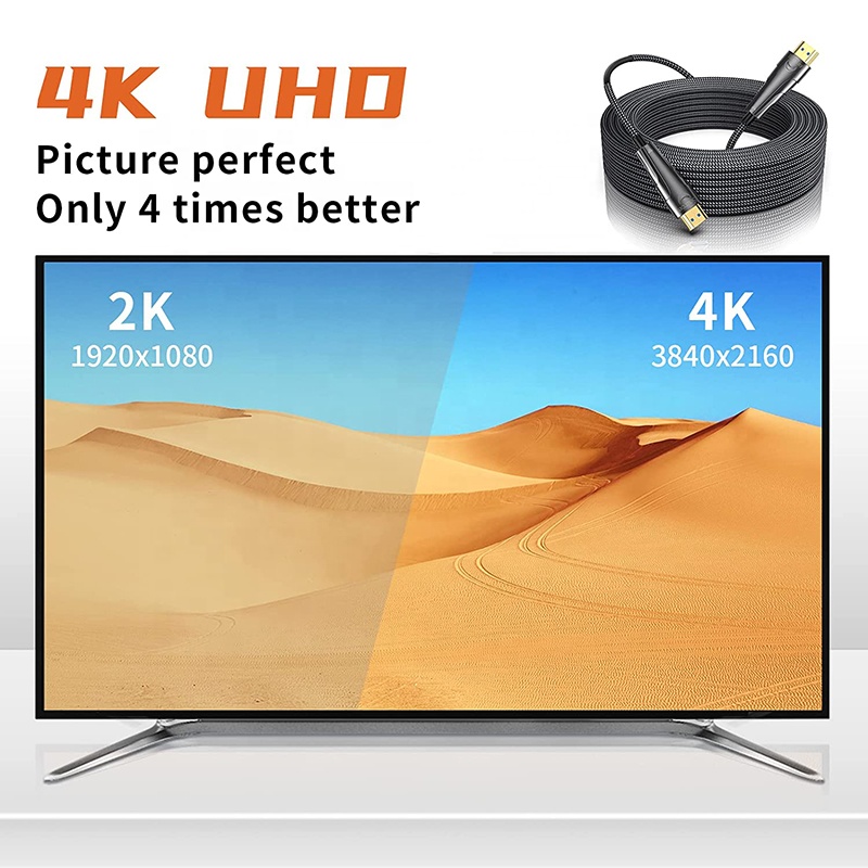 كابل HDMI ذكر إلى ذكر بدقة 108 - مراجعة Hdmi Fiber Optic Cable 50M 100M وسعره