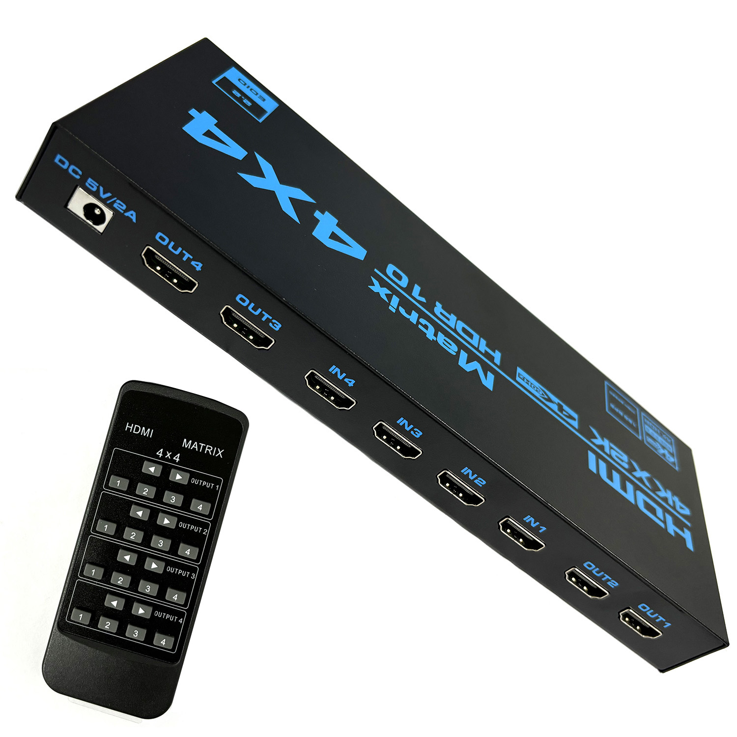 4K HDMI مصفوفة التبديل 4 في 4  - مراجعة Hdmi Matrix Switch 4X4 4K 60Hz وسعره