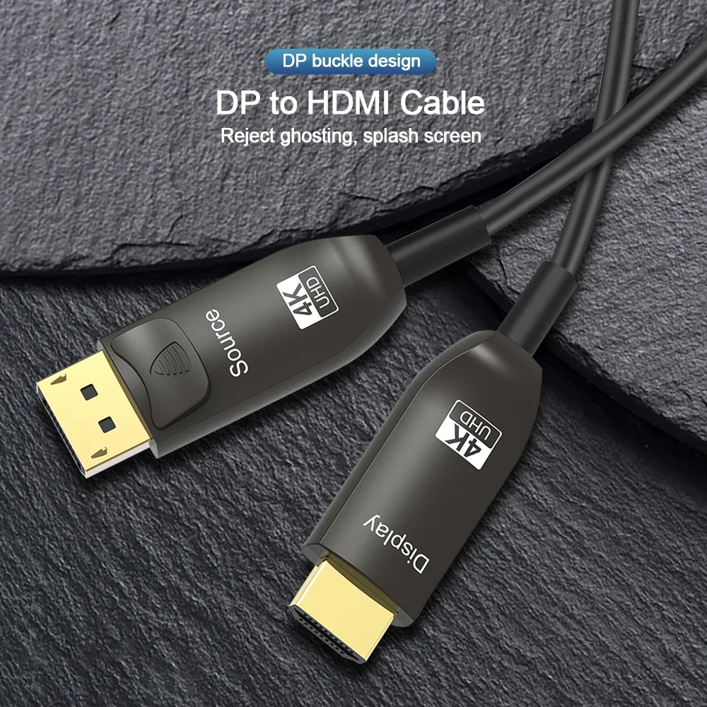 كابل ألياف بصرية من Displaypor - مراجعة Hdmi Fiber Optic Cable 50M 100M وسعره