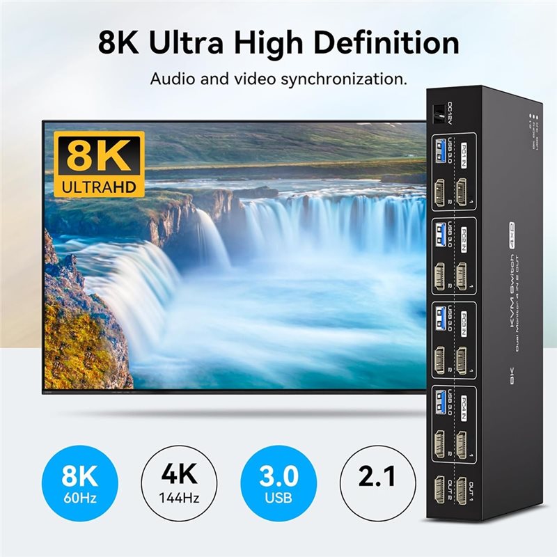 محول KVM متوافق مع 4K120hz لشا - مراجعة Hdmi Kvm Switch 4 Port Dual Monitor وسعره