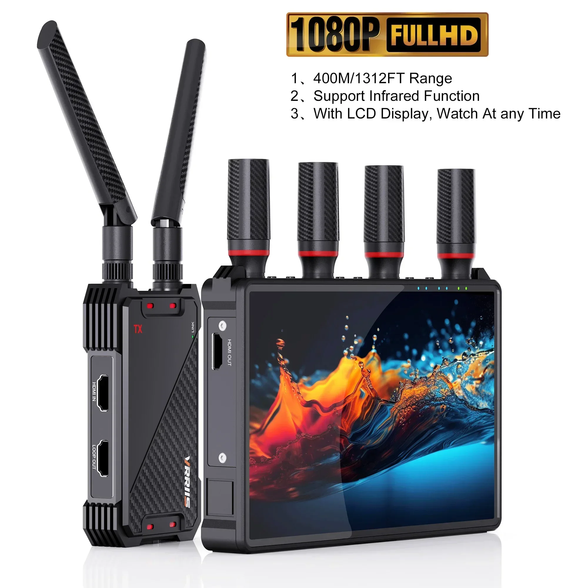 جهاز إرسال واستقبال فيديو موسع - مراجعة Wireless Video Transmitter For Camera Dslr وسعره
