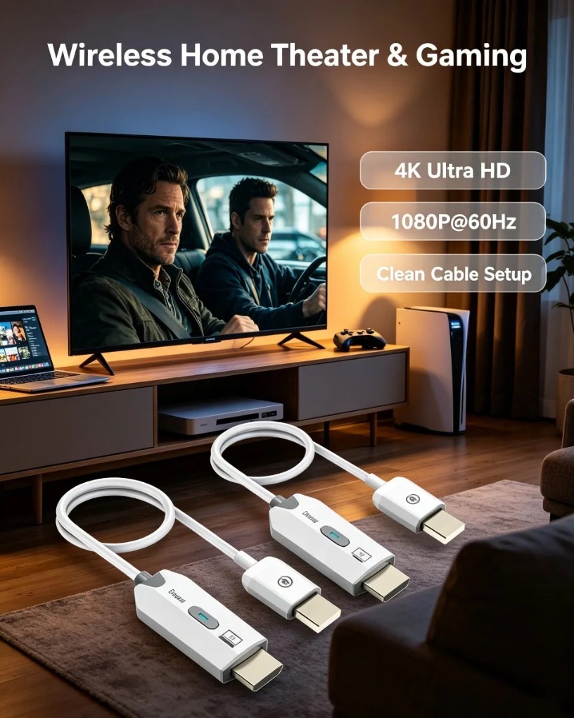 جهاز إرسال واستقبال لاسلكي متو - مراجعة Wireless Hdmi Transmitter And Receiver 4K وسعره
