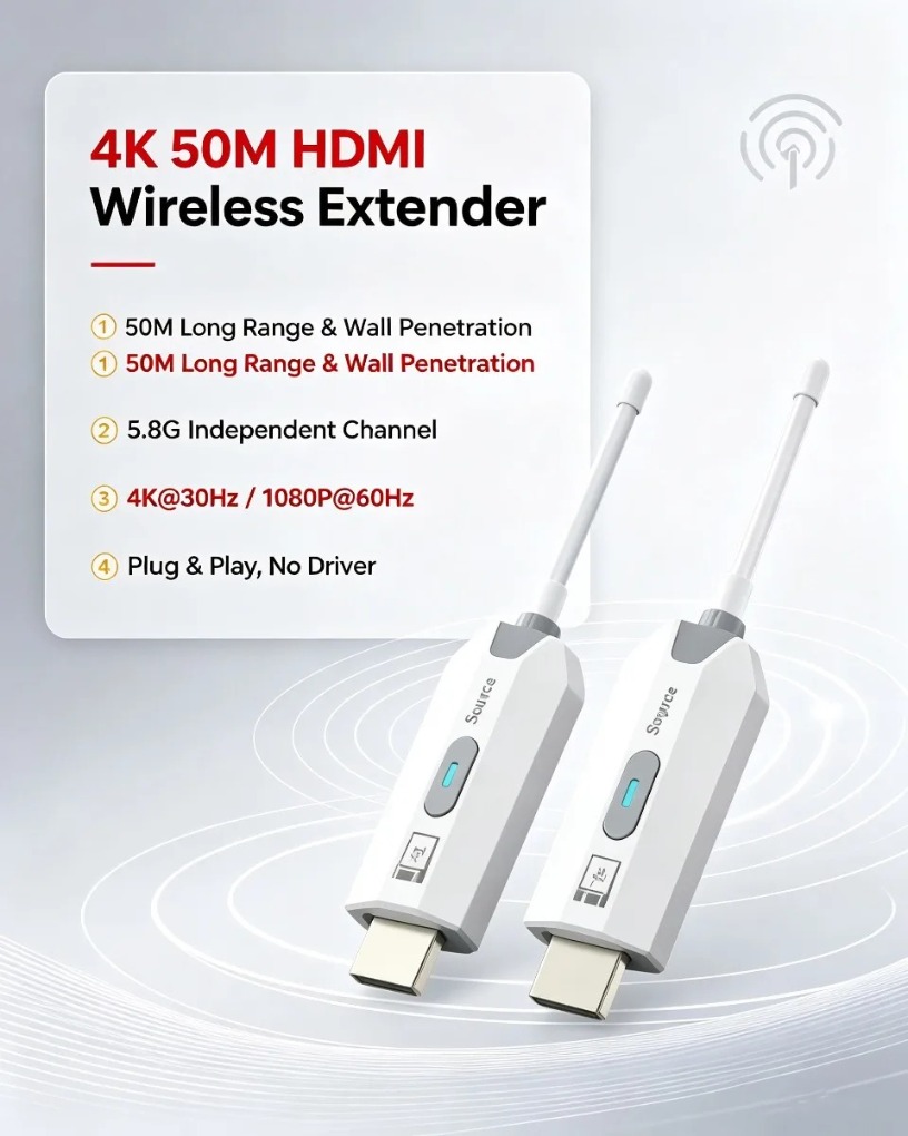 جهاز إرسال واستقبال لاسلكي متو - مراجعة Wireless Hdmi Transmitter And Receiver 4K وسعره