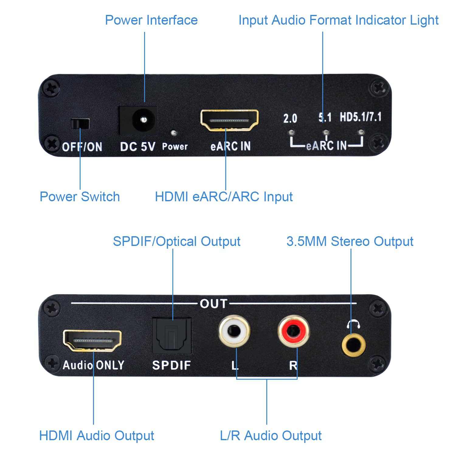 محول استخراج الصوت 5.1 و7.1 قن - مراجعة Hdmi Audio Extractor Earc 7.1 وسعره