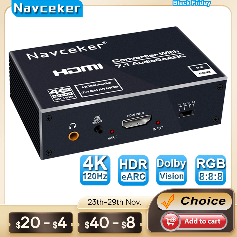 أفضل جهاز استخراج صوت EARC HDM - مراجعة Hdmi Audio Extractor Earc 7.1 وسعره