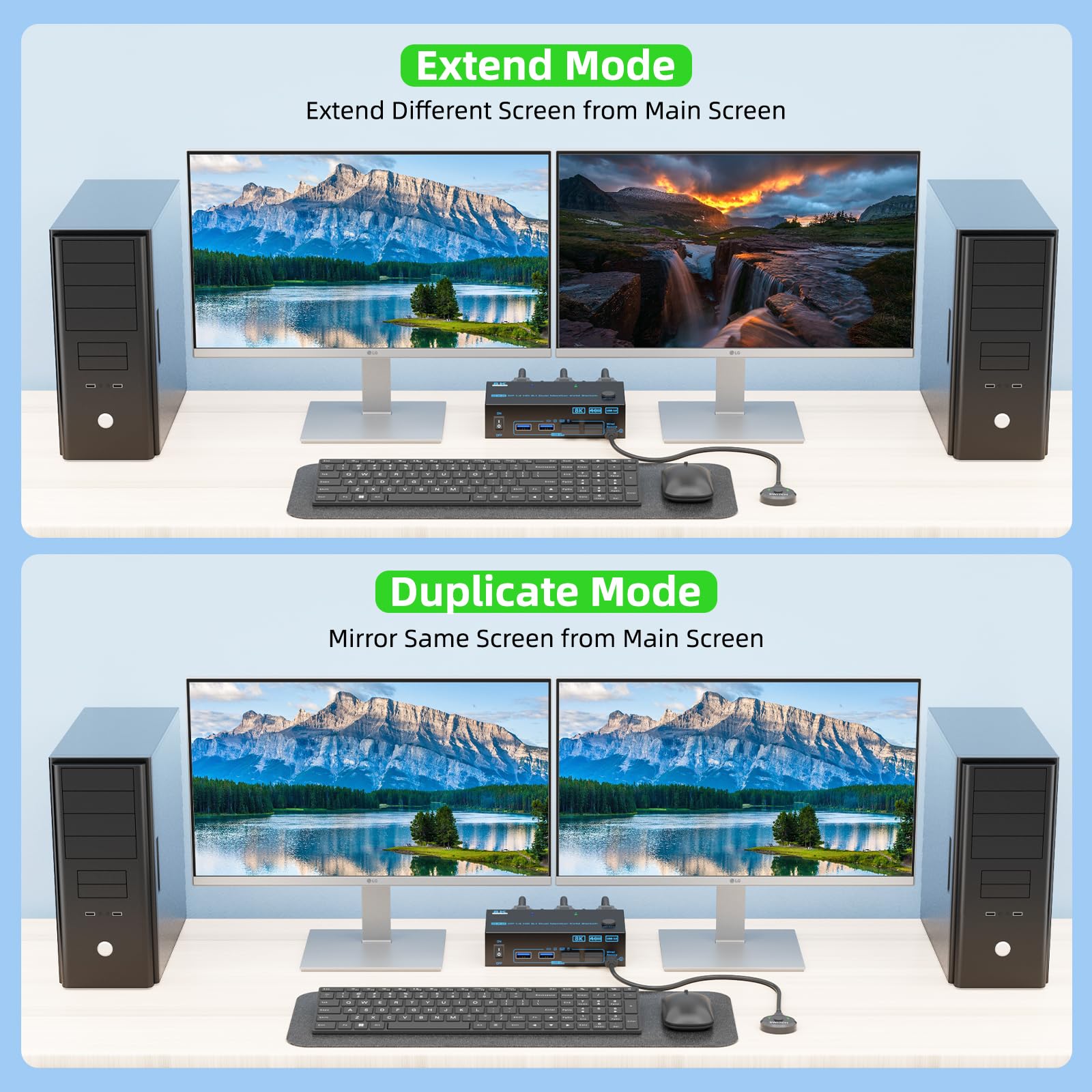 4K @ 144 هرتز KVM Switch 2 شاش - مراجعة Hdmi Kvm Switch 4 Port Dual Monitor وسعره