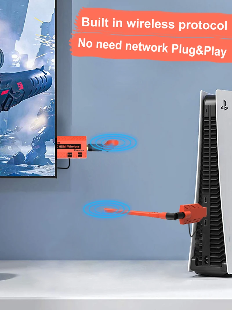 جهاز إرسال واستقبال فيديو لاسل - مراجعة Wireless Hdmi Extender 200M 50M وسعره