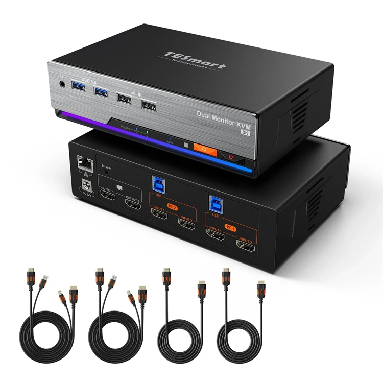 مفتاح KVM ثنائي من TESmart لـ  - مراجعة Hdmi Kvm Switch 4 Port Dual Monitor وسعره