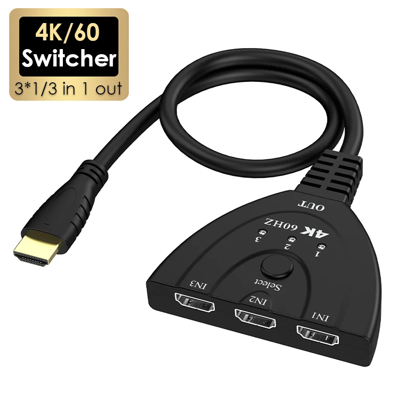محول فيديو 4K 60Hz 3D ميني بثل - مراجعة Hdmi Matrix Switch 4X4 4K 60Hz وسعره
