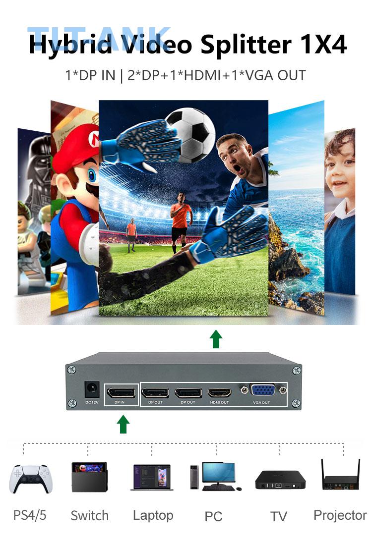 موزع فيديو هجين 4K 60Hz Displa - مراجعة Hdmi Splitter 1 In 4 Out 4K 60Hz وسعره